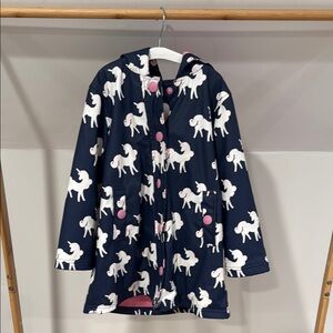 Hatley color change unicorn raincoat, size 5